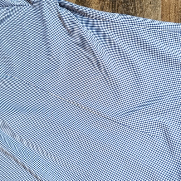 Mizzen+Main Spinnaker Trim Fit Button Down Dress Shirt Gingham Blue Size XL - Picture 7 of 9